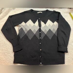 OLD NAVY Cardigan | Fun Argyle Design on Front only | Size Large